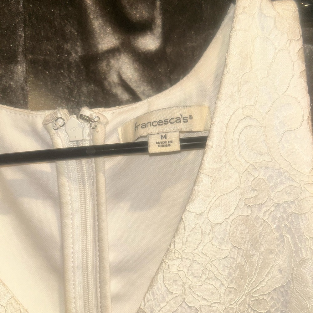Francesca's white lace dress